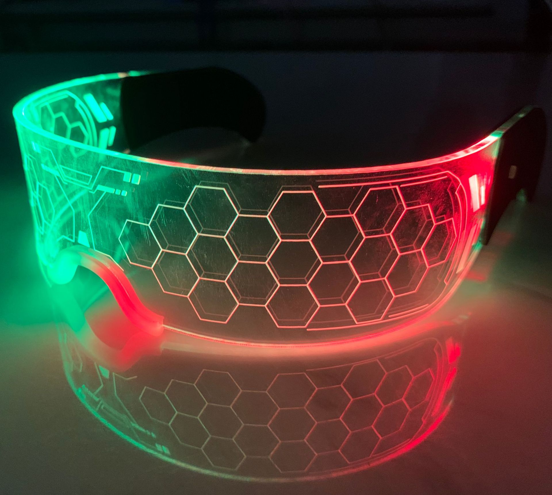 亚马逊七彩led科技眼镜 led发光眼镜科技发光眼镜圣诞节派对助威