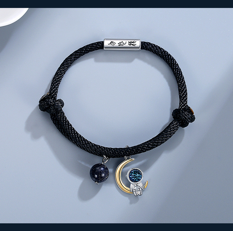 宇航员情侣手链异地恋星星月亮时尚潮流学生纪念太空人情侣手绳