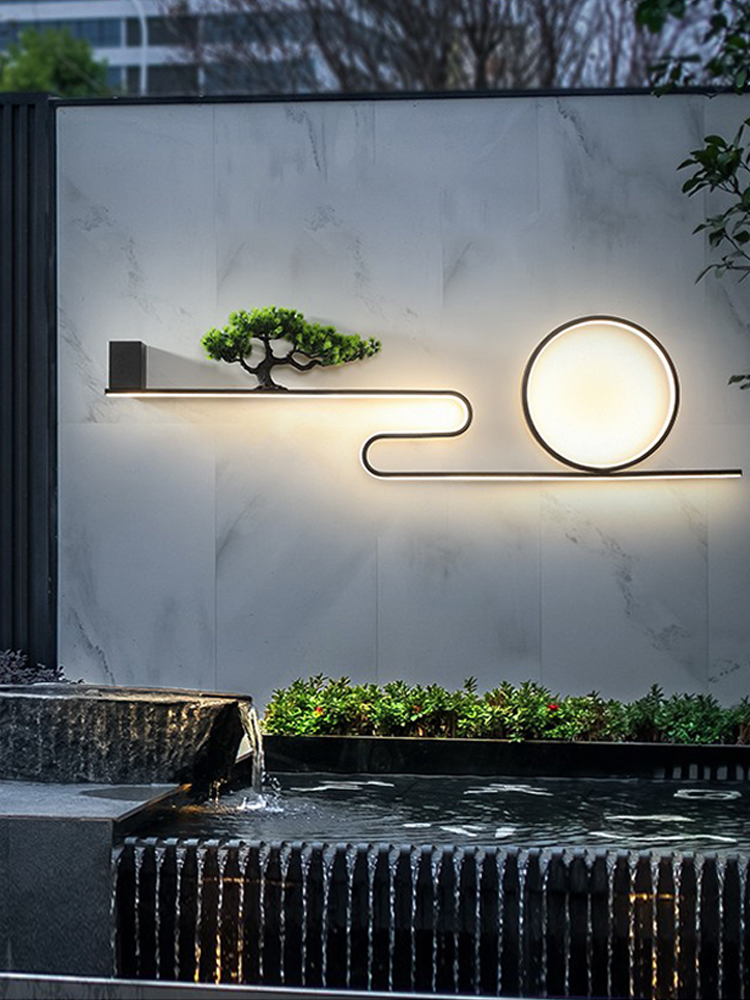 室外壁灯山水户外防水别墅外墙庭院装饰花园工程中式院子景观灯具