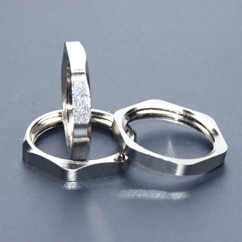 金属六角螺母 g1/2黄铜镀镍锁母4分/6分/1寸螺丝并母dn15/20/25