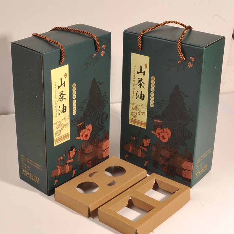 菜籽油礼品盒500ml750毫升核桃油包装盒山茶油包装礼盒小磨香油袋