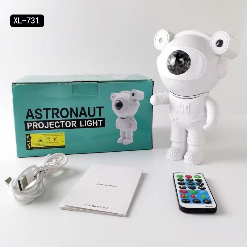 Cross-Border Astronaut Voice Control Projection Lamp Aurora Starry Sky Atmosphere Spaceman Light Bluetooth Music Projector Small Night Lamp