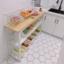 厨房好物新款落地式置物架切菜桌烤箱收纳置物架简易长方形收纳