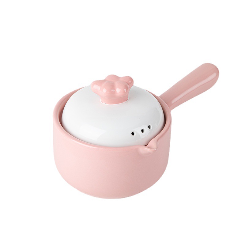 Customized Jingdezhen Casserole Milk Pot Baby Food Pot Healthy Uncoated Instant Noodles Cute Japanese Ceramic Casserole