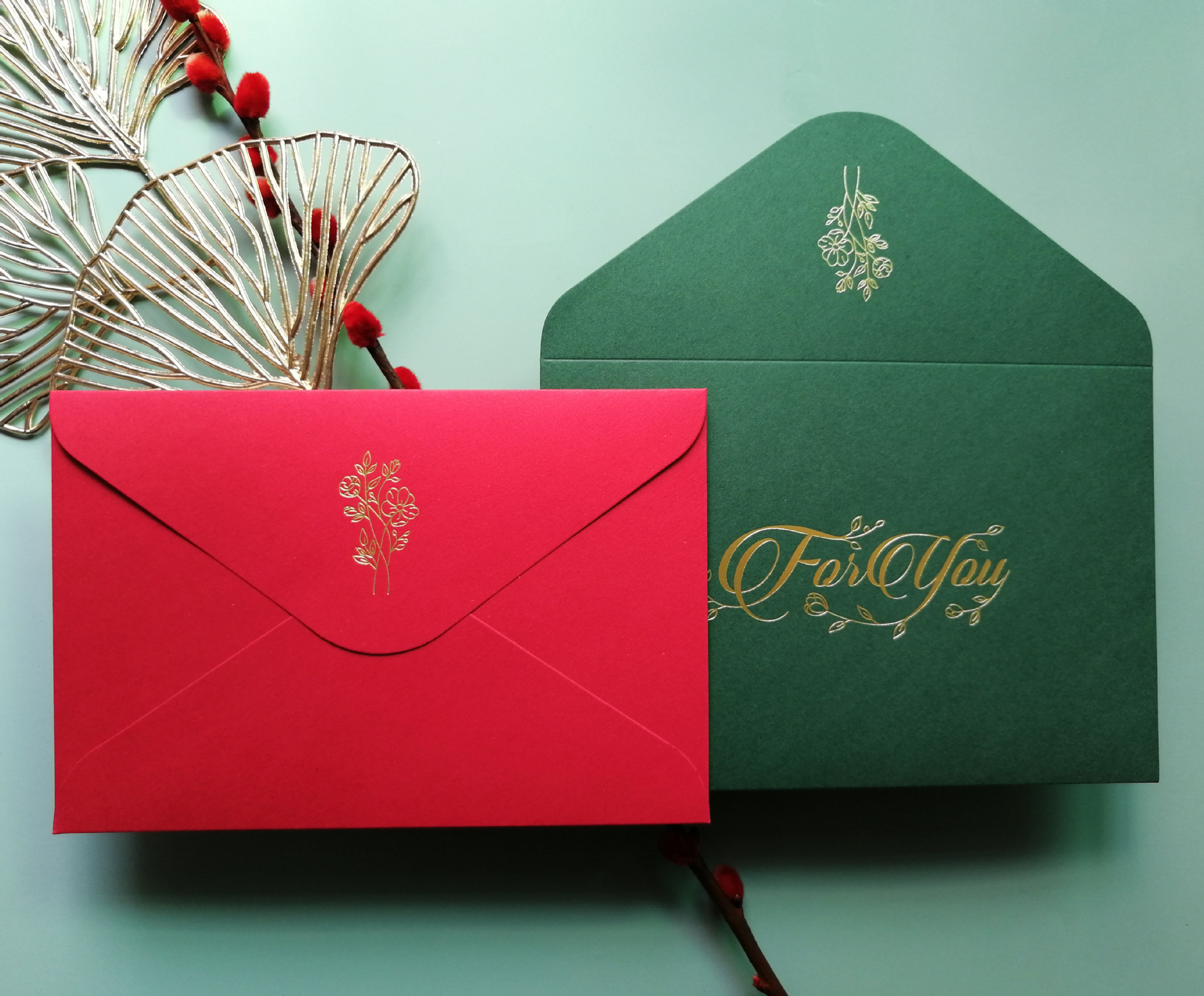 珠光纸信封牛皮纸信封彩色邀请函信封西式复古信封印刷烫金印logo