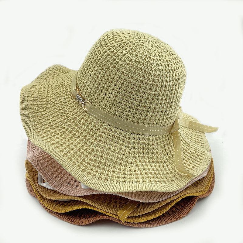 tiktok popular women‘s outdoor breathable sun hat bow sun hat ruffled big brim sun hat