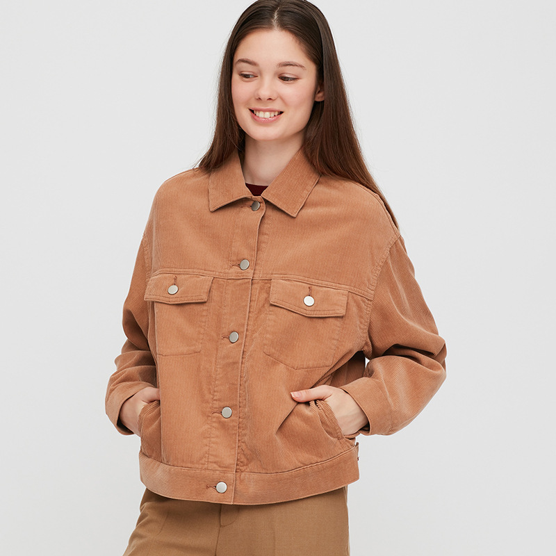 yyk 女装2020秋新款宽松休闲小个子灯芯绒夹克上衣女短外套430425