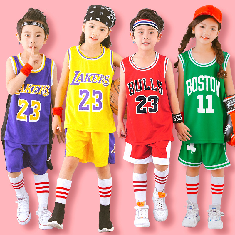 儿童篮球服套装男女孩印号幼儿园小学生中国23号短袖表演比赛球衣