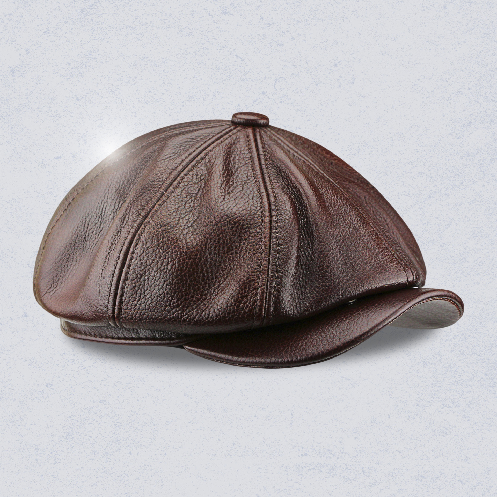 头层牛皮八角帽帽子时尚画家帽男复古英伦鸭舌帽报童帽贝雷帽