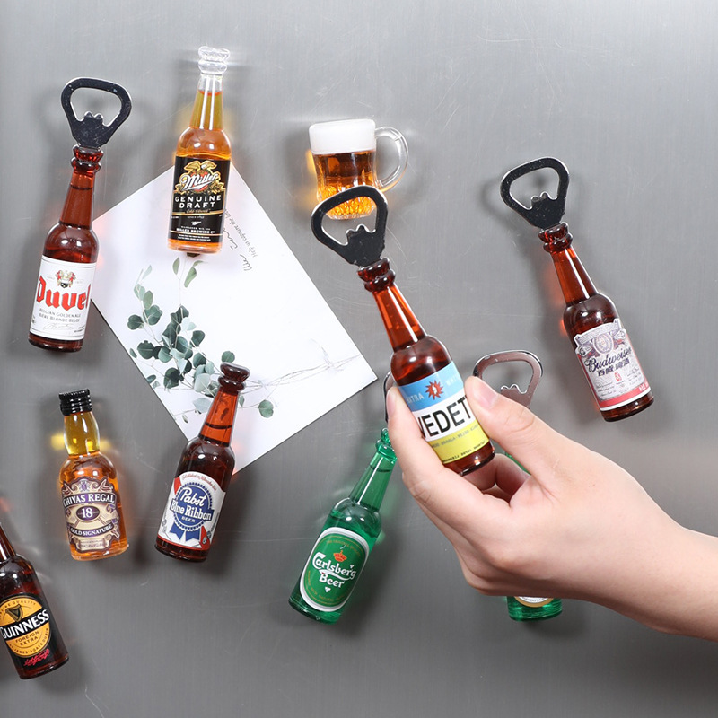 Beer Bottle Opener TikTok Same Style Wine Bottle Bottle Lifting Device Bottle Opener Creative Fun Cartoon Refridgerator Magnets Beer Screwdriver