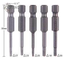 5Pcs/Set Magnetic Triangle Head Screwdriver Bit 1/4" S2跨境