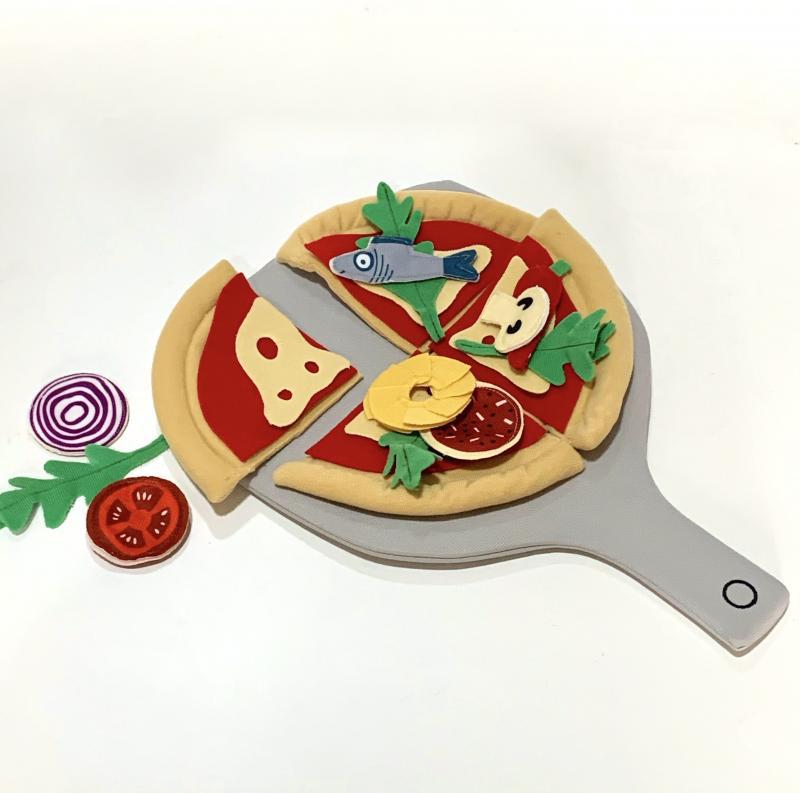 不织布披萨套装玩具24件套披萨多色儿童玩具软毛毡diy充棉玩具