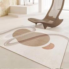 简约轻奢仿羊绒地毯艺术客厅茶几毯加绒加厚地垫抽象ins线条地毯