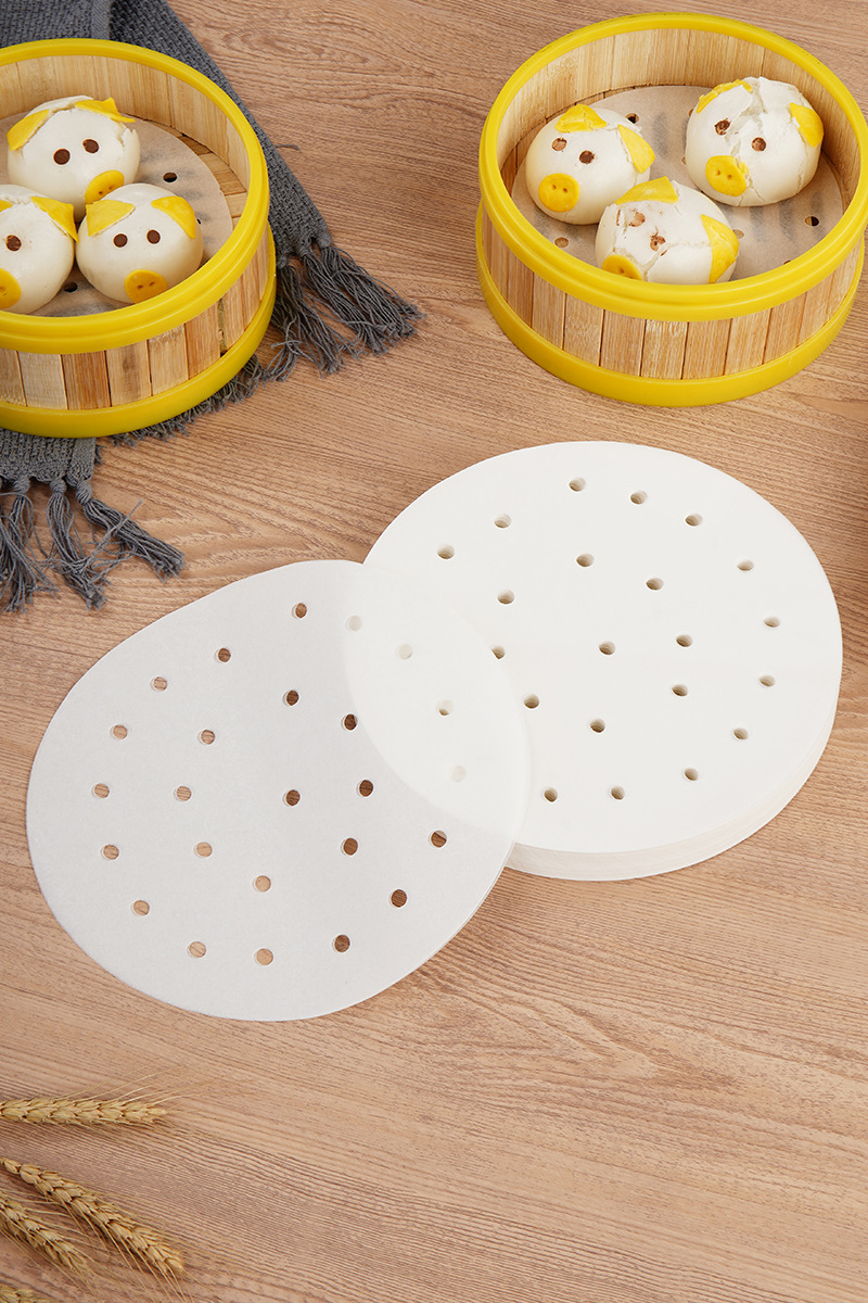 蒸包子蒸笼纸不粘圆形包子馒头纸垫一次性家用食品级油纸垫蒸笼布