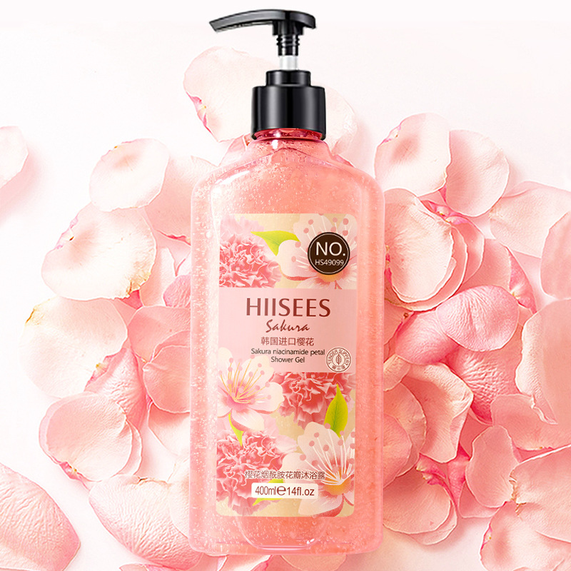 韩瑟樱花茉莉薰衣草烟酰胺透滢花瓣沐浴露留香提亮沐浴护理400ml