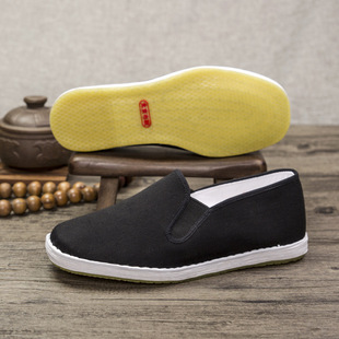 2022秋季方头棉布鞋老北京布鞋男千层底单鞋透气平跟休闲男鞋