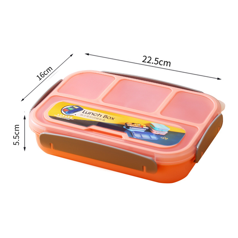 Amazon Four-Grid Plastic Lunch Box Student Office Worker Lunch Box Cross-Border Microwaveable Lunch Box Bentobox