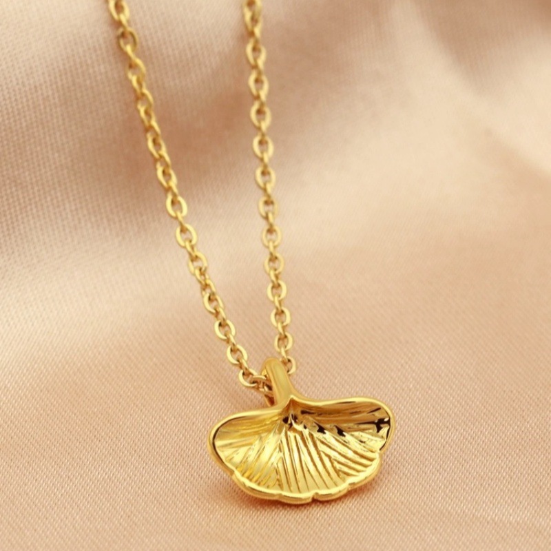 扇子项链女生款气质名媛轻奢通勤小众钛钢送闺蜜生日礼物不掉色