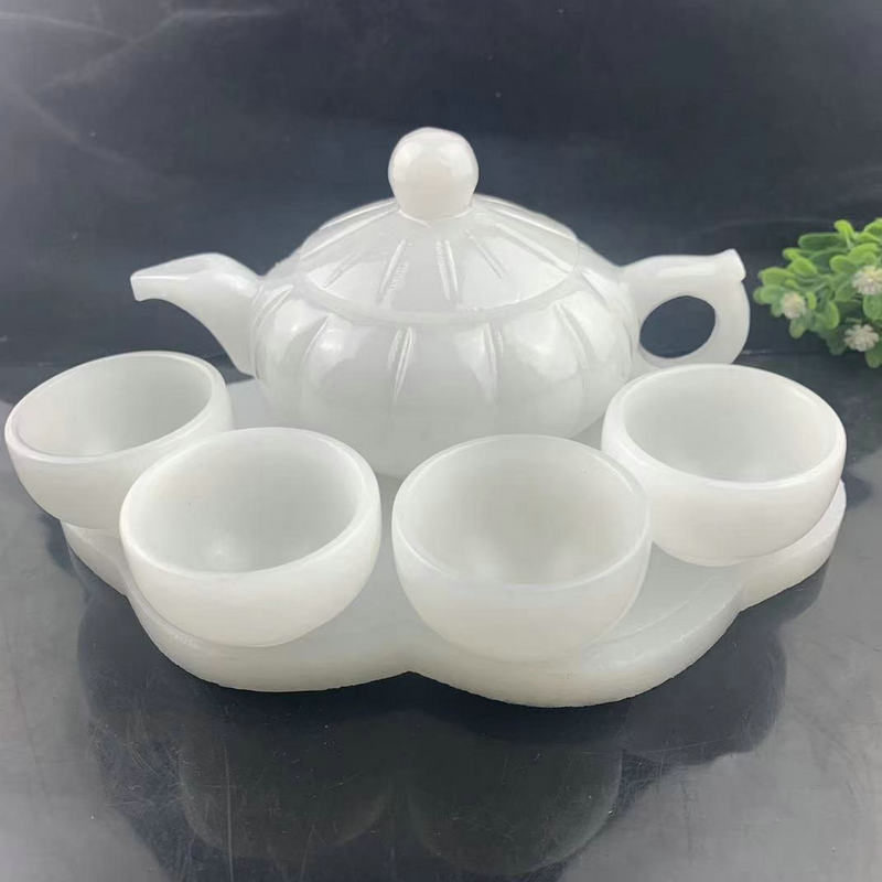 羊脂白茶杯摆件阿富汗玉茶杯玉酒杯功夫茶杯茶道玉茶碗5cm玉茶盏