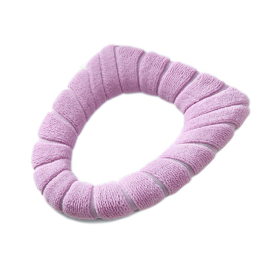 Nordic Style Contrast Color Handle Toilet Seat Cushion Plush Knitted Toilet Seat Cover Winter Warm Toilet Seat Home Toilet Seat Cover