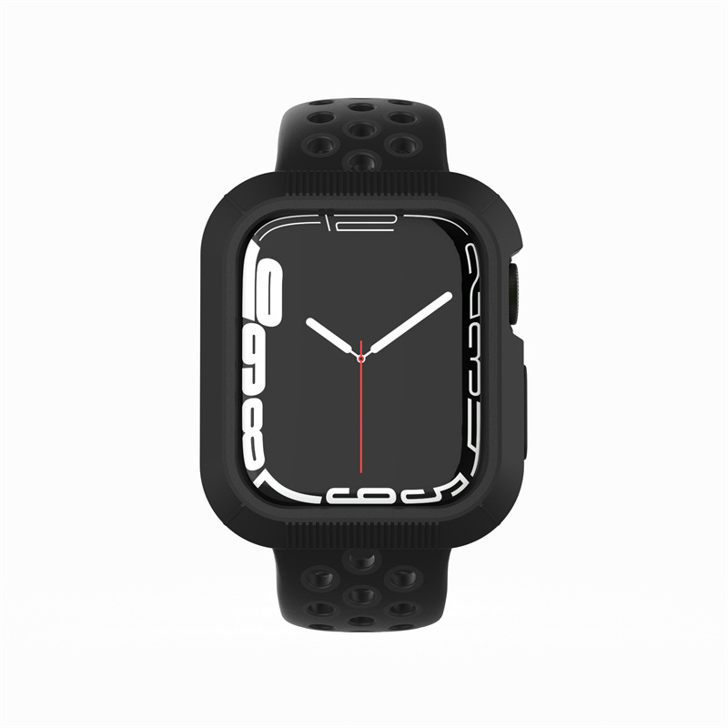 适用apple watch保护套苹果手表7 6 5 4 3 2代双色硅胶壳防摔case