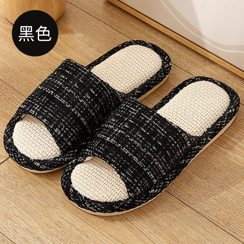 Linen Slippers Women's Summer Indoor Household Floor Slippers Men's Four Seasons Spring and Autumn Women's Summer Cotton Slippers Wholesale