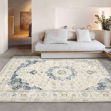 美式印花地毯客厅茶几房间卧室全铺仿羊绒水洗可折叠地垫