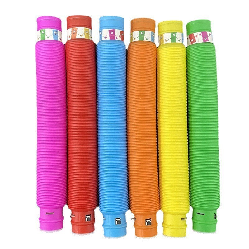 Color Extension Tube Luminous Stretch Tube Decompression Artifact Decompression Toy Corrugated Water Pipe Sound Tube Stall Toy