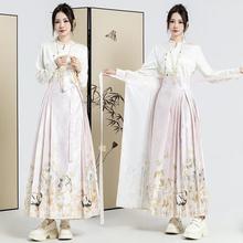 新中式国风马面裙女生2024春夏季新款小个子明制汉服日常半身裙子