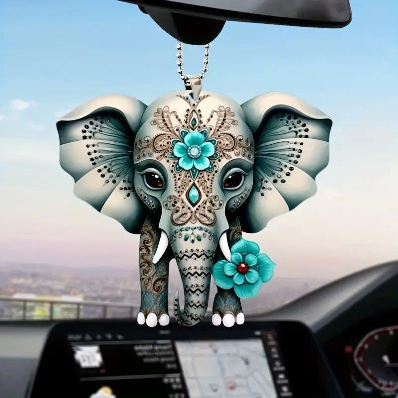 跨境新品亚克力创意大象挂件汽车内饰车挂背包钥匙扣装饰挂饰礼物
