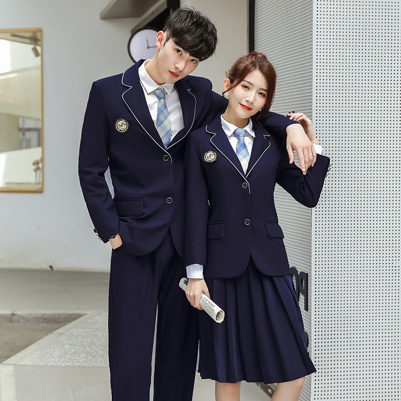 英伦学院风春季班服初中高中学生西服套装毕业班合唱团服西装校服