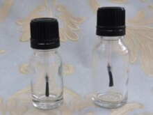 现货防盗环毛刷盖透明精油瓶 胶水颜料瓶带毛刷玻璃瓶 毛刷清洁瓶