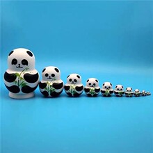 俄罗斯套娃十层层纯手工创意礼品益智玩具摆件抖音熊猫跨境