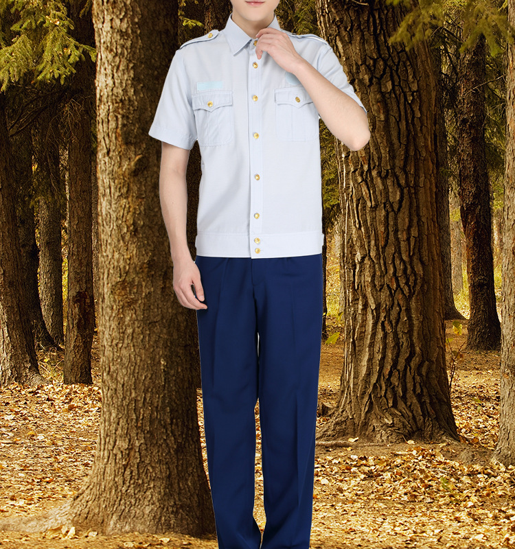 批发消夏衬衣短袖夏常服火焰消浅蓝长袖衬衣新式夹克上衣