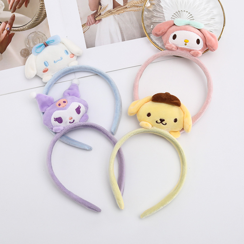 Cute Sanrio cartoon Character Sweet Hair Band Headband Temperament Beauty Simple Hair Band Wholesale Plush Hair Accessories