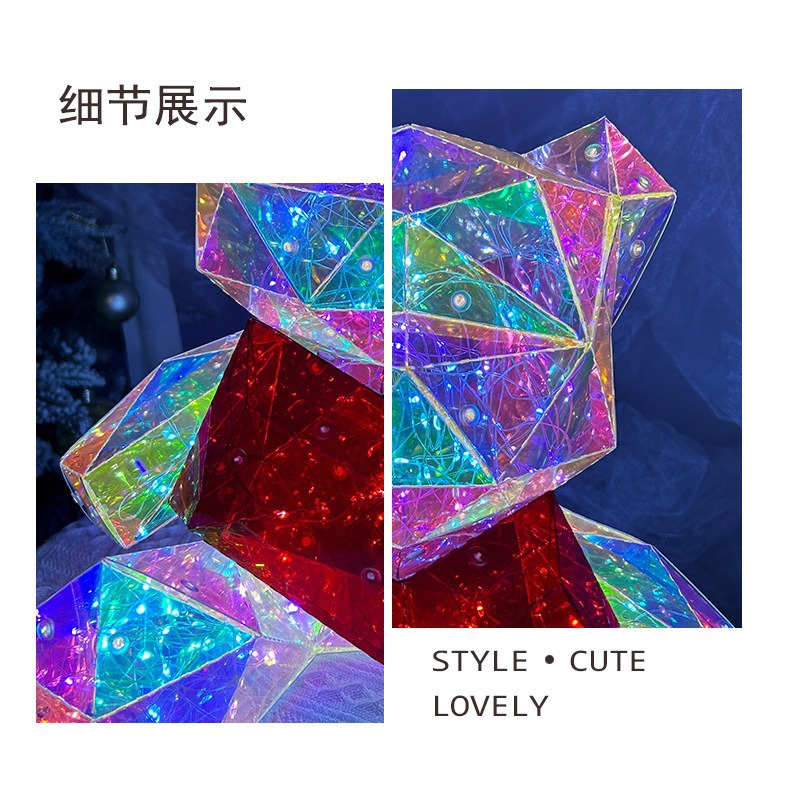 Valentine's Day Gift Creative Decoration Colorful Luminous Heart-Hugging Bear Colorful Graduate Day Decoration Desktop Ambience Light