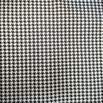 千鸟格印花布料 鞋材帽子面料 涤纶平纹桃皮绒印花面料 格子布料