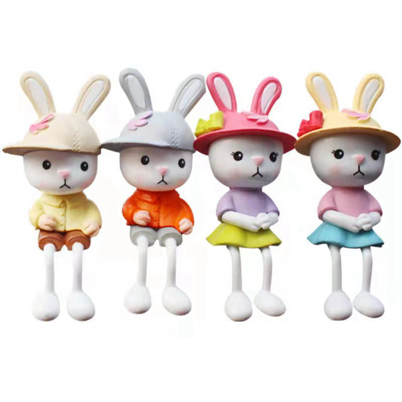 Cute Hat Mengmeng Bunny Doll Wholesale Moss Micro Landscape and Car Decoration Keychain Accessories Wholesale