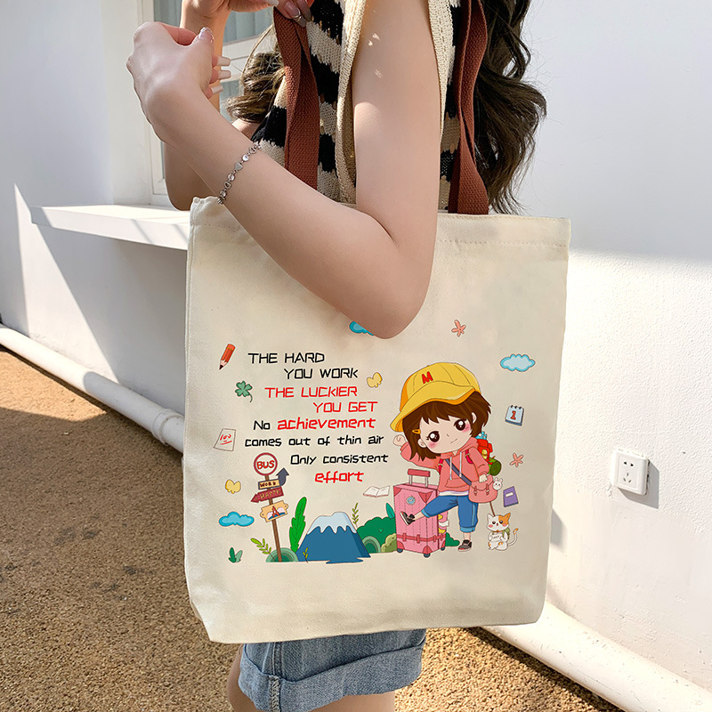 Canvas Bag for Female Students Summer Tote Bag Large Capacity Canvas Bag One Piece Dropshipping Large Capacity Shoulder Bag Wholesale