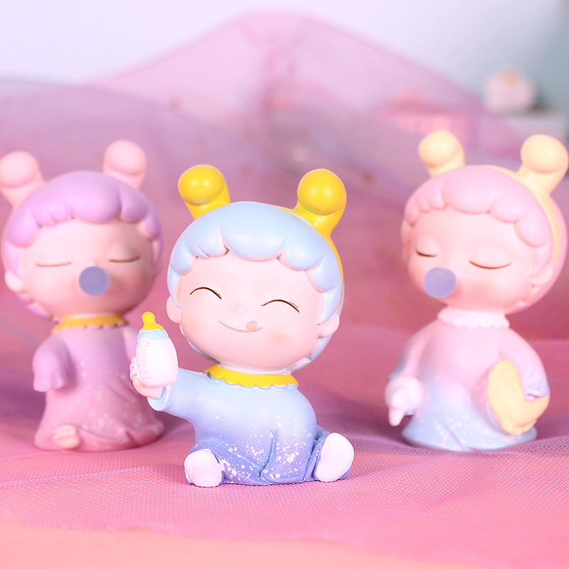 创意塔塔梦游盲盒手办公仔卡通可爱女孩摆件蛋糕烘焙装饰生日礼物