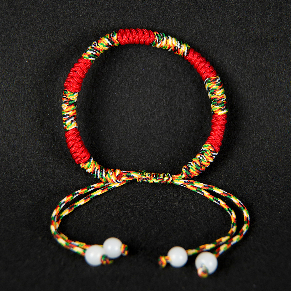 Hand-Woven Colorful Braided Rope Red Rope Bracelet Jingang Knot Bracelet Dragon Boat Festival Colored Rope Birth Year Carrying Strap Men and Women