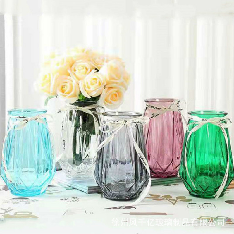 批发简约玻璃花瓶水养植物器皿玻璃瓶客厅摆件鲜花插花水培干花瓶