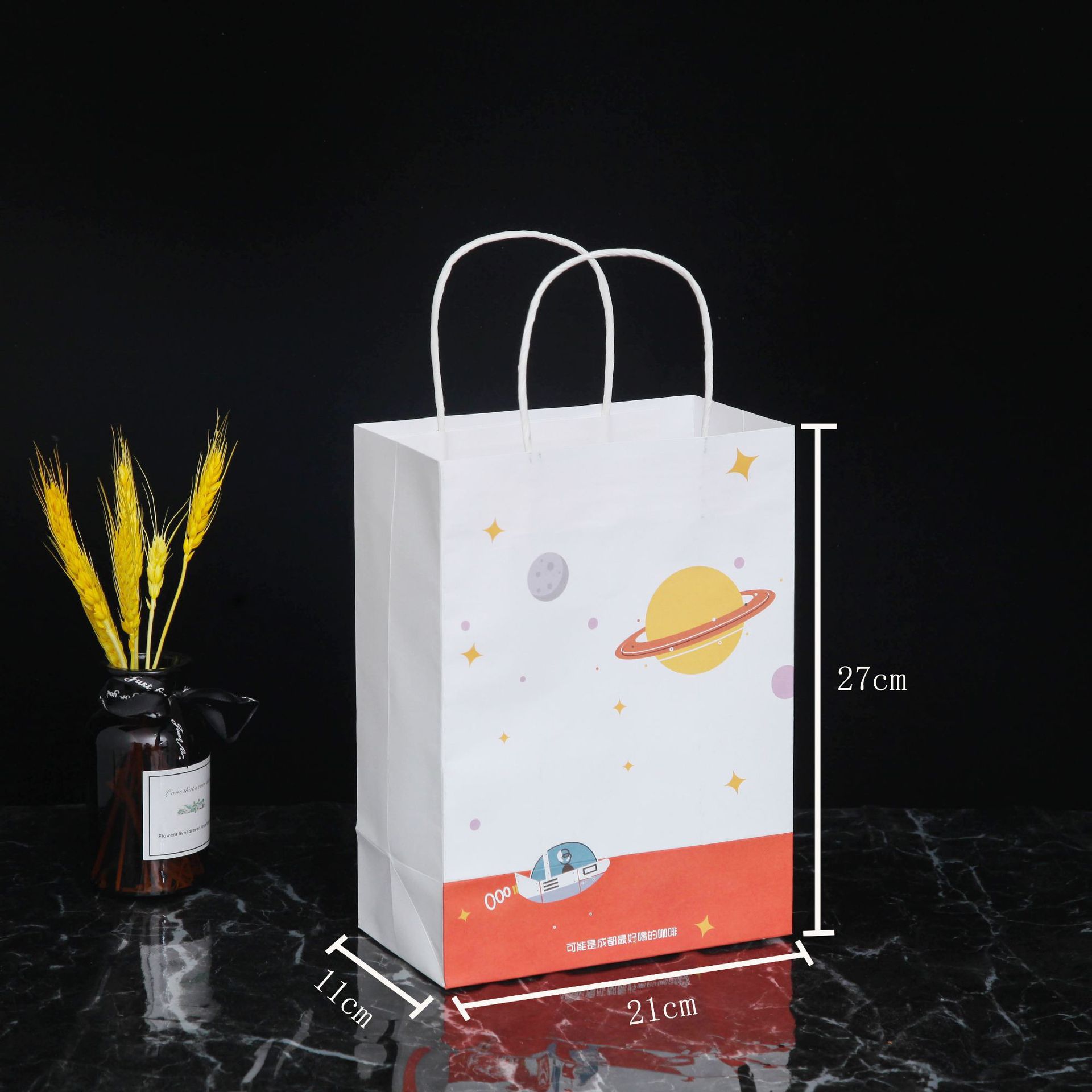 白牛皮纸袋定做彩色服装购物袋奶茶牛皮手提袋外卖打包袋定制logo
