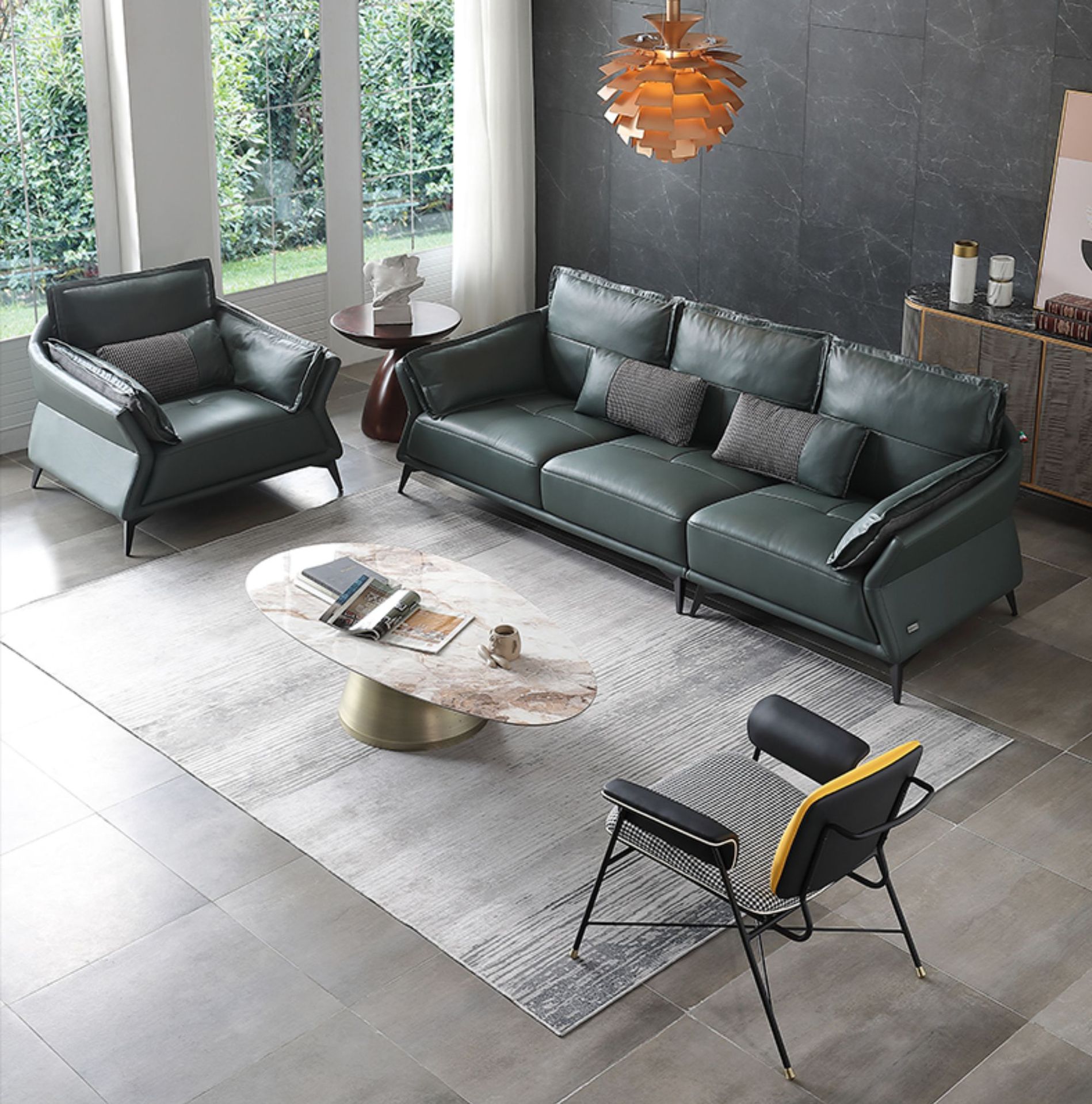 意式极简轻奢沙发现代简约真皮沙发欧美客厅沙发大小户型客厅家具