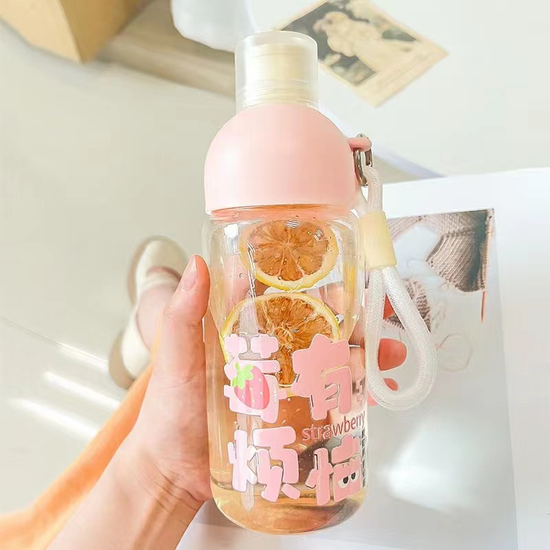 Ws Cartoon Drinking Cup Confectionery Cup Large Capacity Summer Girly Heart Portable Beverage Cup Good-looking Straw Cup