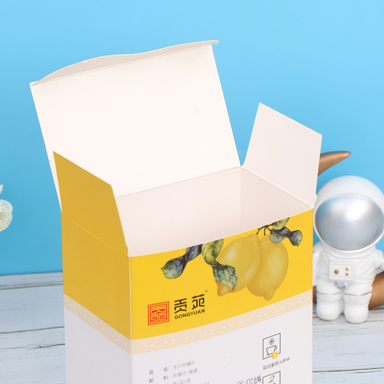 定制白卡纸彩盒 食品外包装纸盒 干冻柠檬片盒 彩色外包装礼品盒