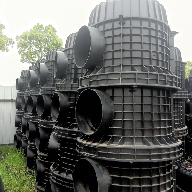 hdpe黑色排污管配件塑料检查井雨水沉泥检查起始井座大小规格齐全