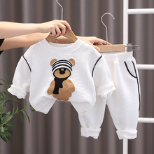 2023新款儿童套装婴儿宝宝空气棉春秋卡通长袖卫衣韩版休闲套装