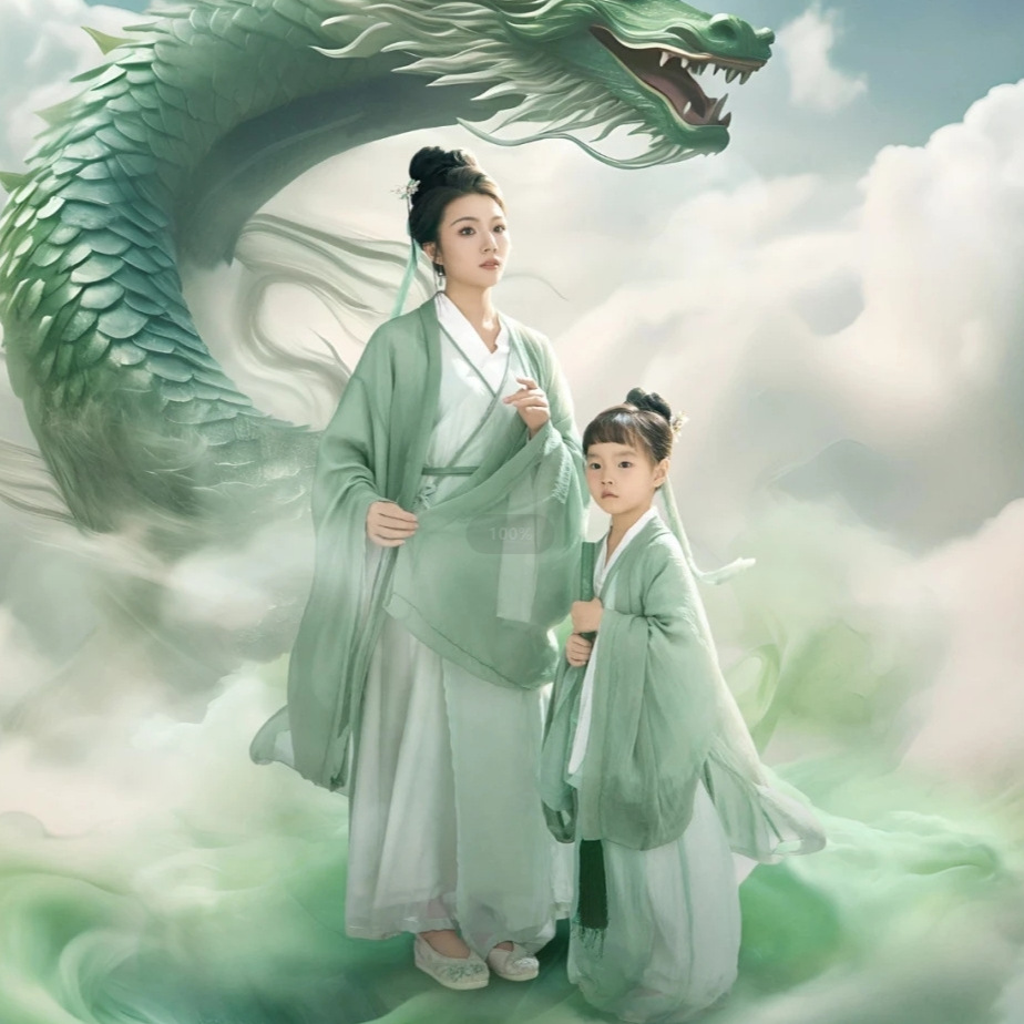 新款母女古装汉服亲子装春夏2024新款古风演出服儿童超仙明制服装