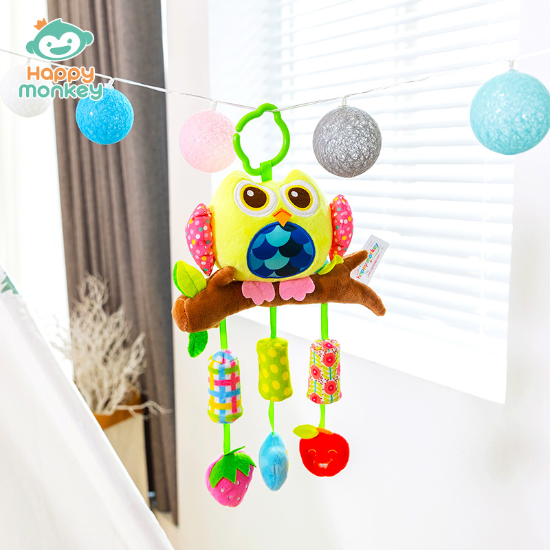 Happy Monkey Baby Toys Rattle Bed Bell Stroller Pendant Wind Chimes Baby Toys Factory Wholesale